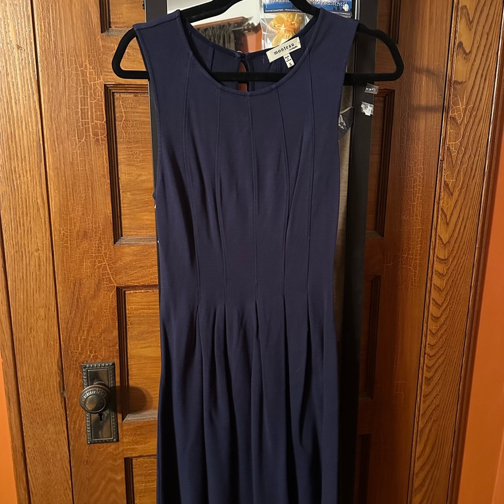 Monteau Navy Midi Dress